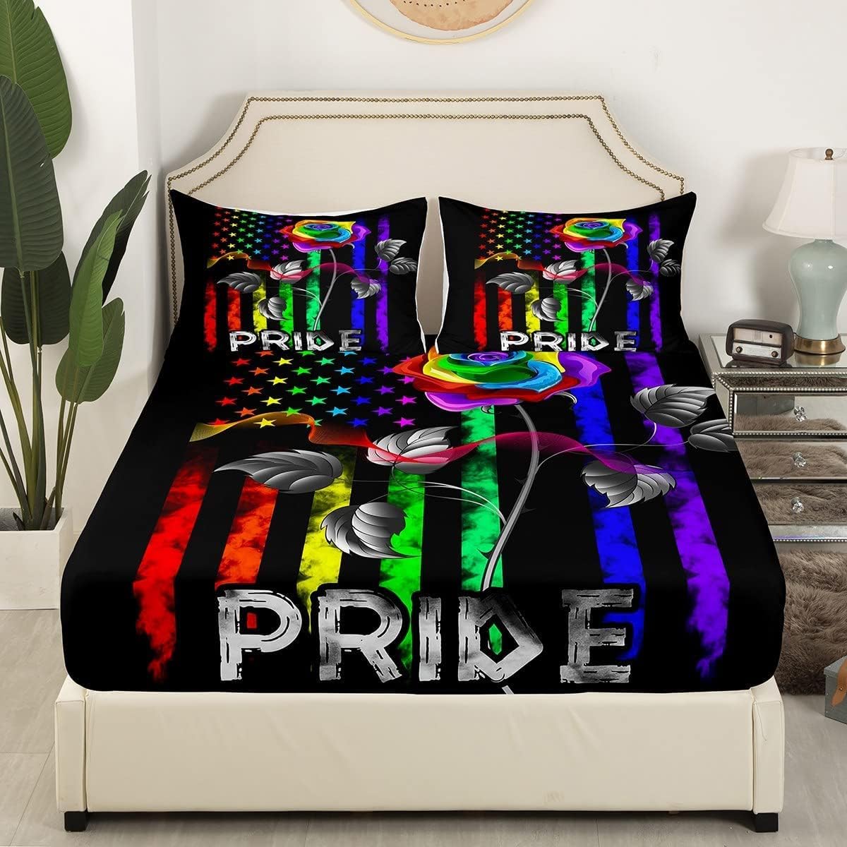 Erosebridal Gay Pride Sheet Set King Size