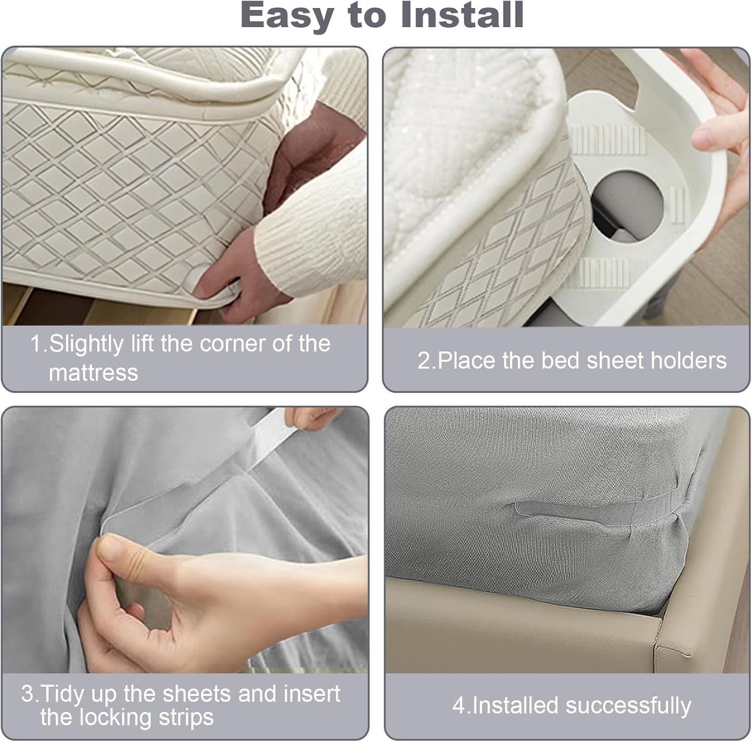 Sheet Lock for Fitted Sheets 4PCS Slumber Lock Holders