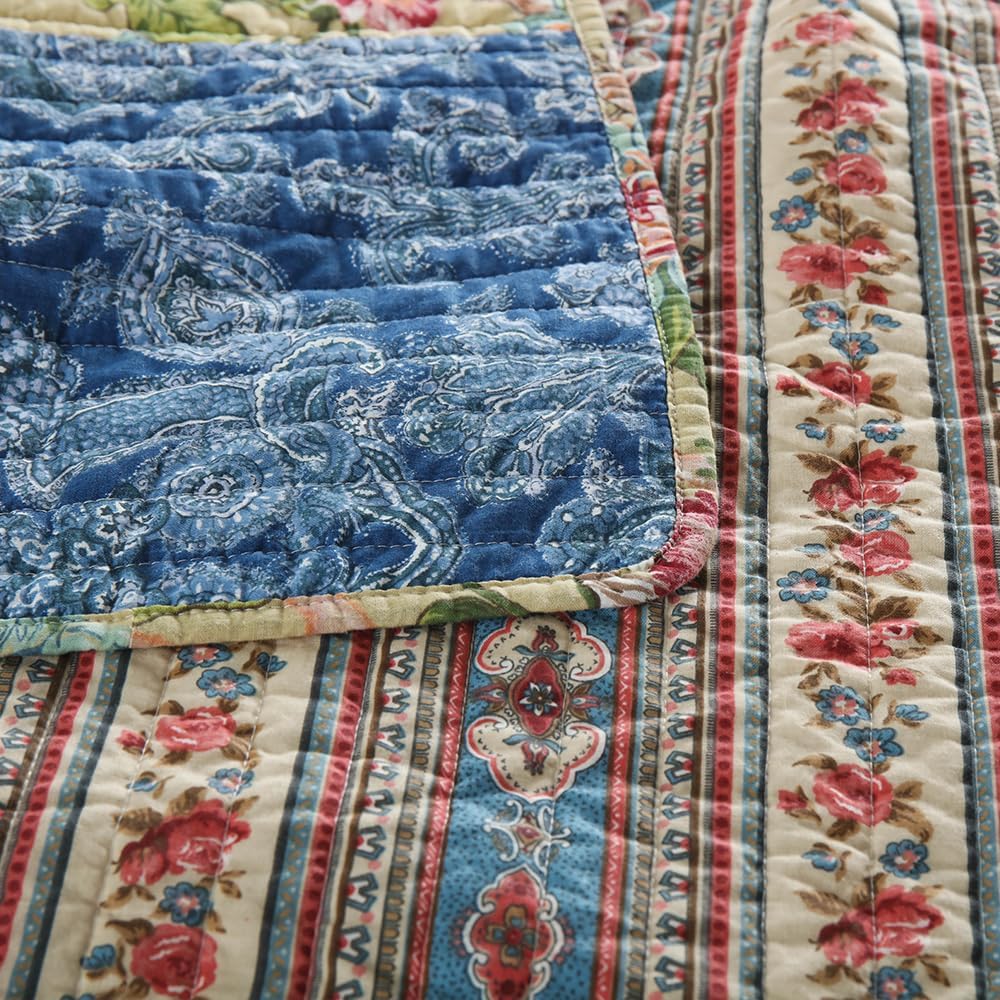 VISIMISI Cotton Patchwork Quilt Set 3 Pieces Reversible King Size