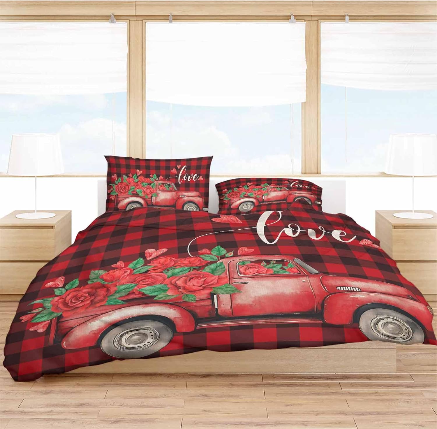 ZOE GARDEN Valentines Queen Duvet Set 3 Piece