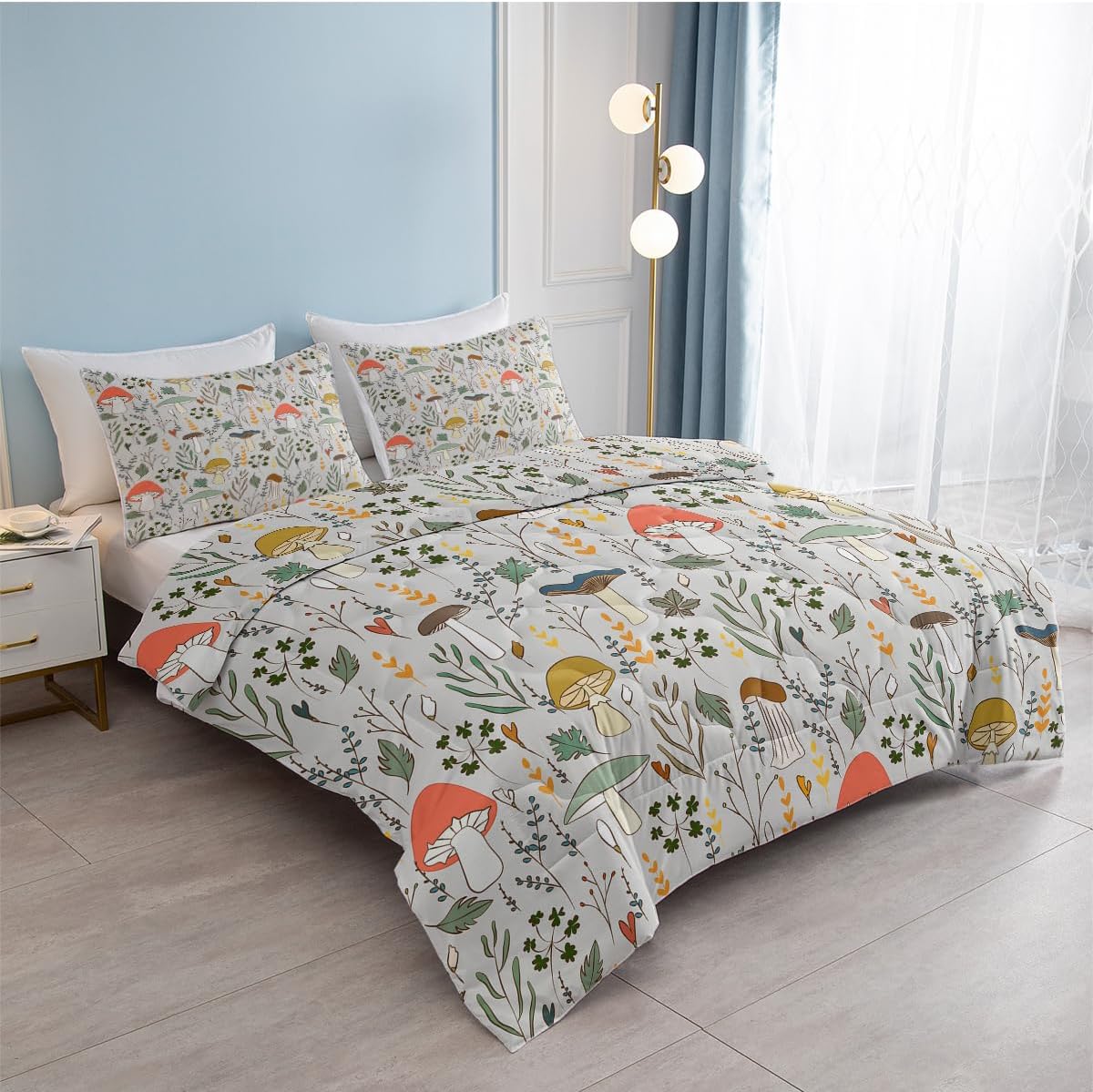 SOULZZZ Mushroom Comforter Set 3 Piece California King
