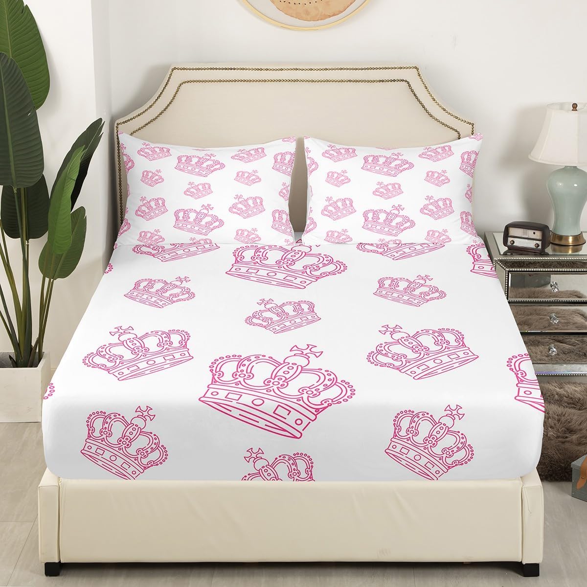 Castle Fairy Rococo Crown Fitted Sheet Set - Twin Size 2 Pcs