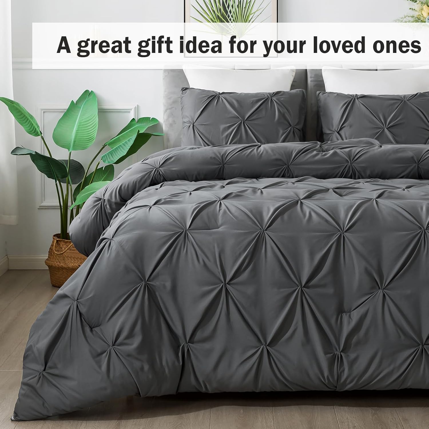 Andency Dark Gray California King Comforter Set