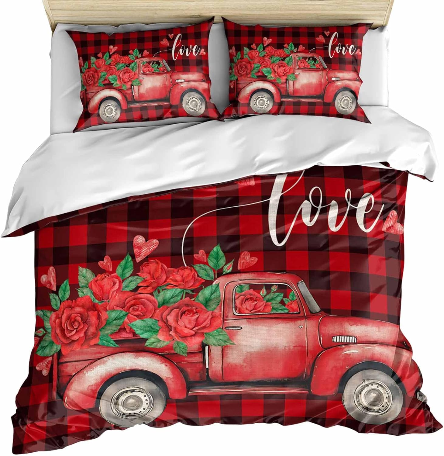 ZOE GARDEN Valentines Queen Duvet Set 3 Piece