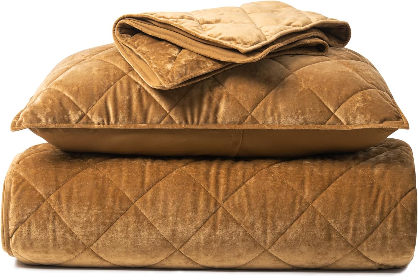EVERGRACE Diamond Velvet Quilt Set Queen Size with Pillow Shams