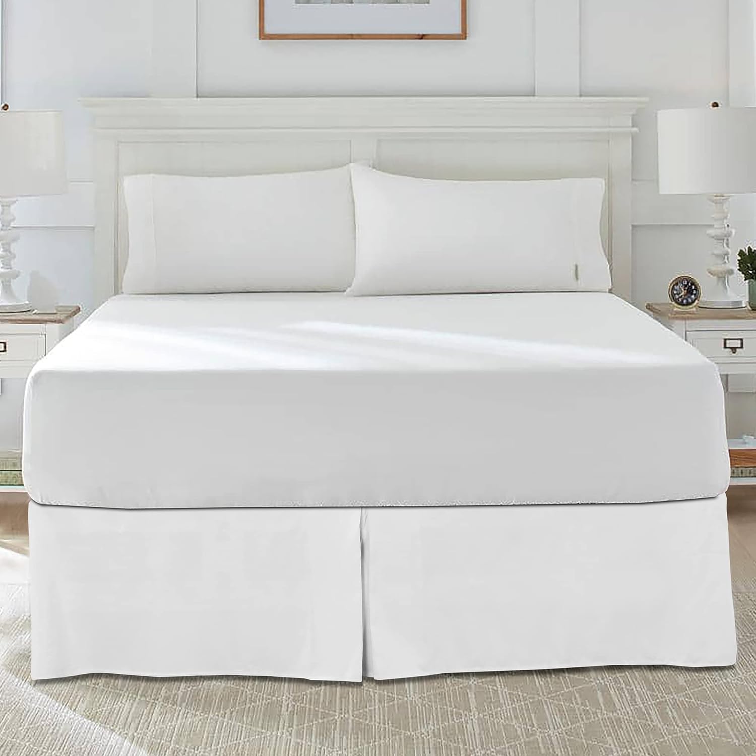 VISI-ONE BLC White Full Bed Skirt with 14 Inch Drop