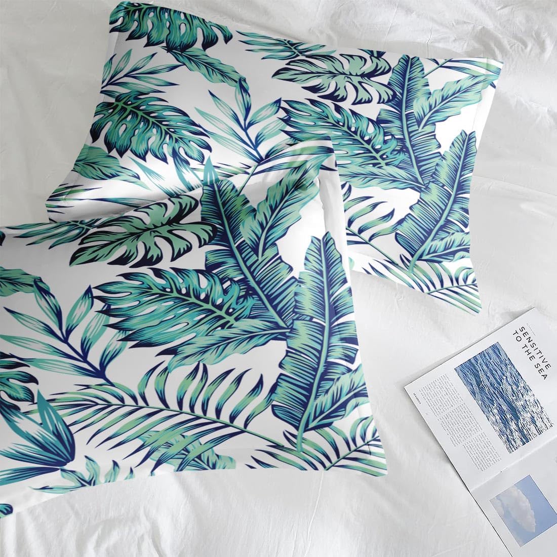 Pamnest Comforter Set King Size Blue Beach Geometric 1