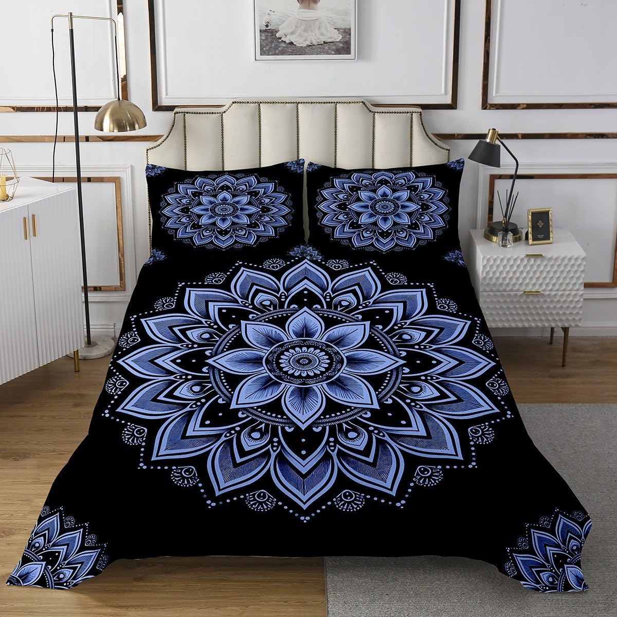 Erosebridal Mandala King Coverlet Set for Kids Adults