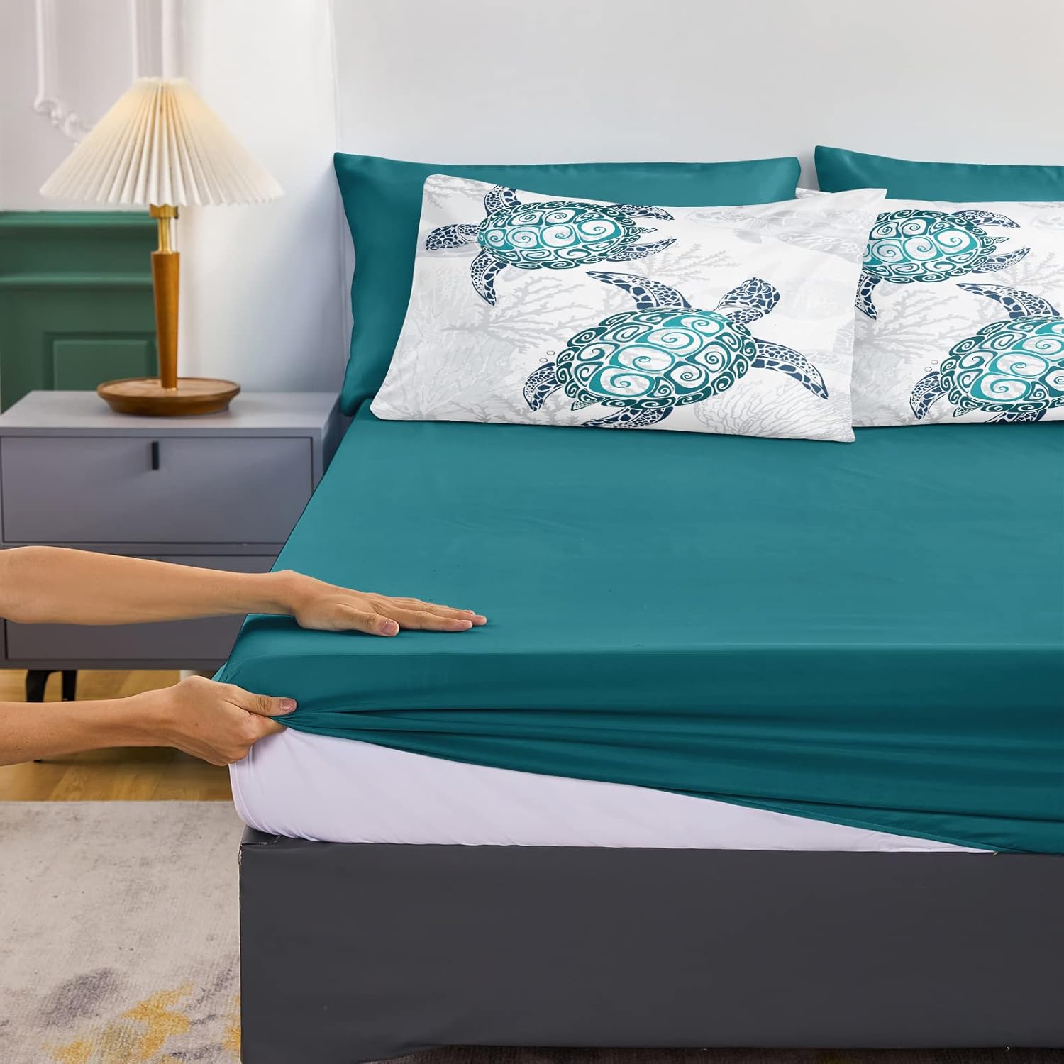 Bedbay Ocean Turtle Comforter Set 8Pcs King