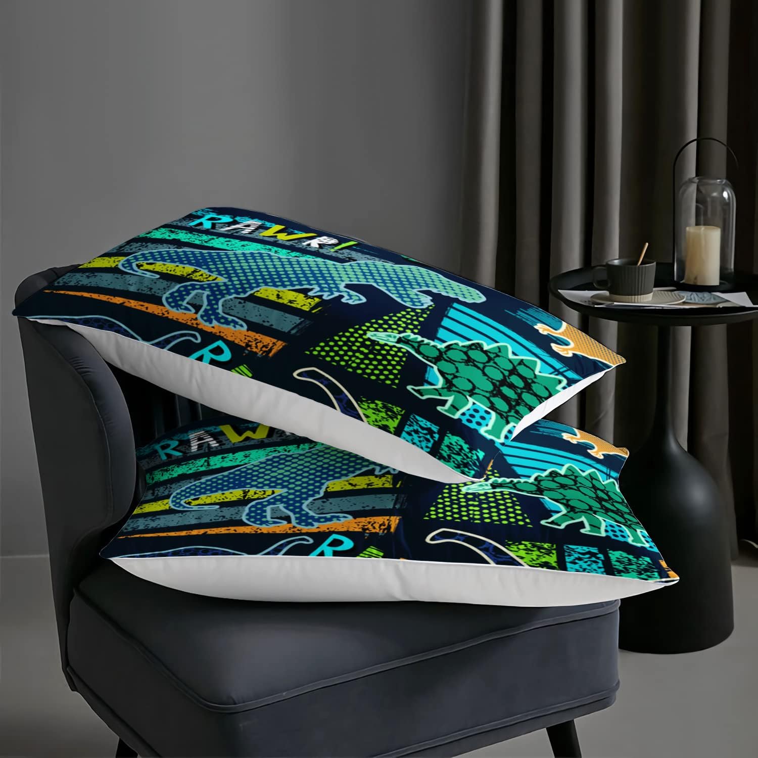 AILONEN Dinosaur Print Comforter Set Queen Size