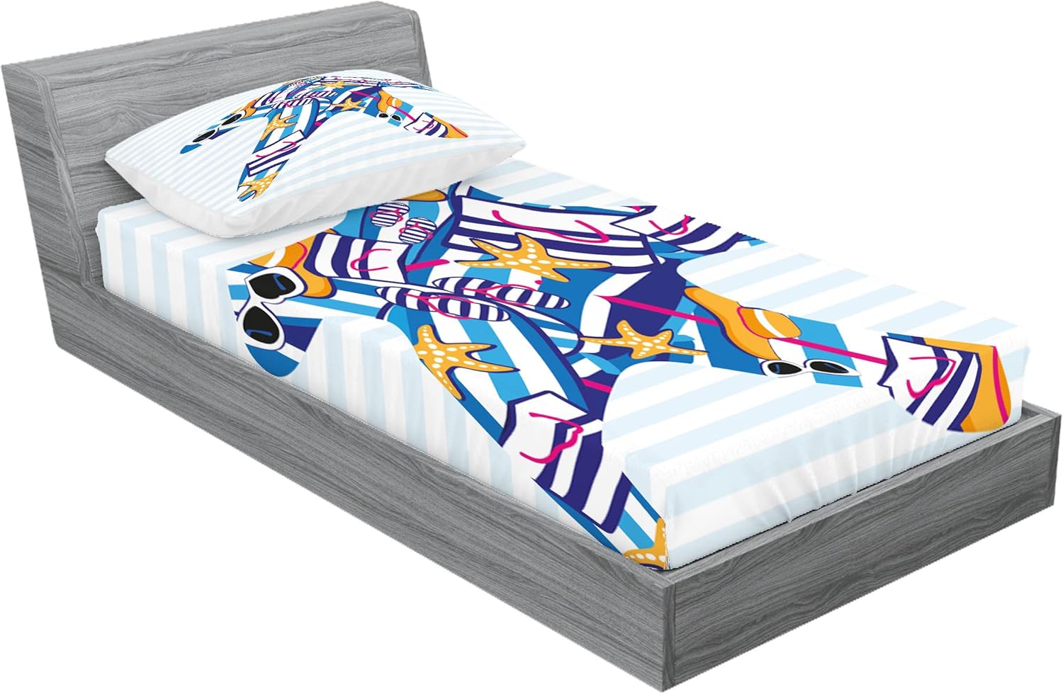 Ambesonne Starfish Sheet Pillow Sham Set Multicolor