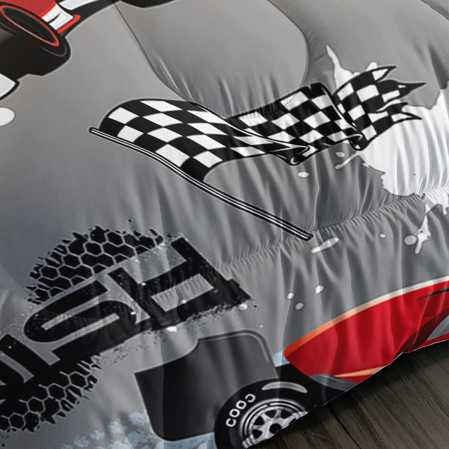 Axolotl Car Racing Comforter Set Queen Size
