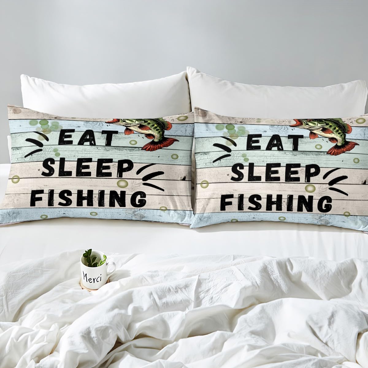 Feelyou Big Pike Fish Fitted Sheet Set for Kids