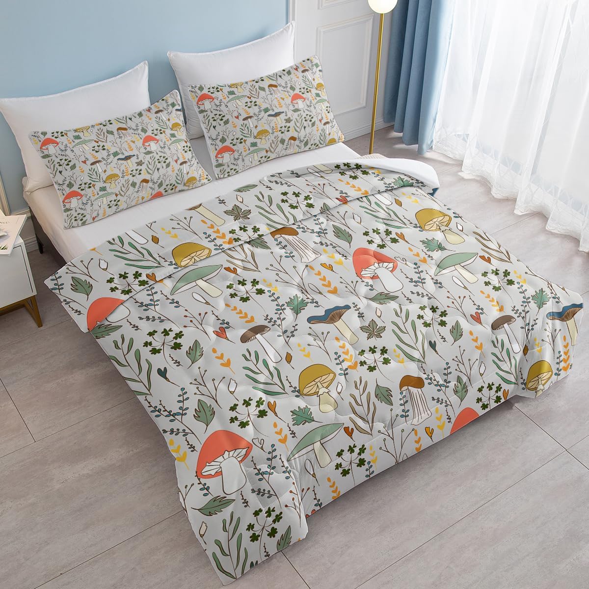 SOULZZZ Mushroom Comforter Set 3 Piece California King