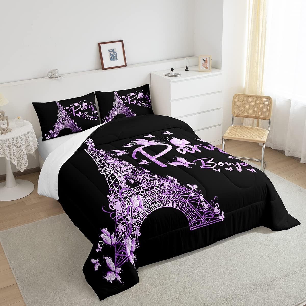 Feelyou Paris Eiffel Tower Comforter Set for Kids