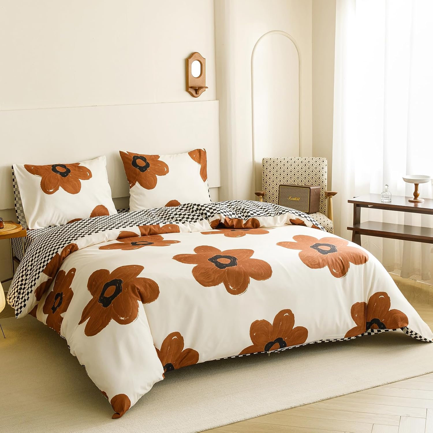 Cottonight Cal King Comforter Set with Sunflower and Pumpkin Design