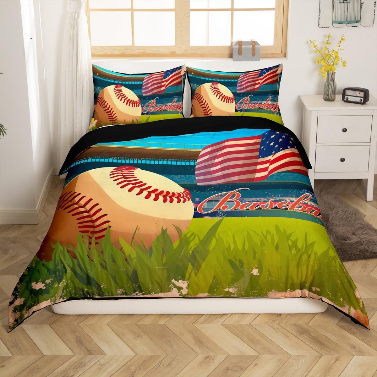 Erosebridal Baseball Bedding Set for Kids