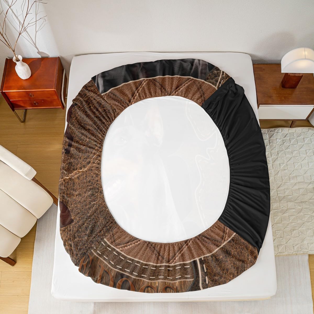 Homewish 3D Doberman King Size Bed Sheet Set