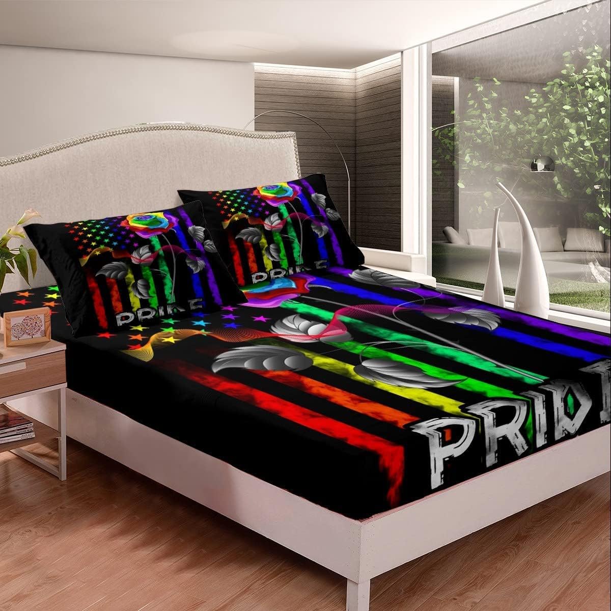 Erosebridal Gay Pride Sheet Set King Size