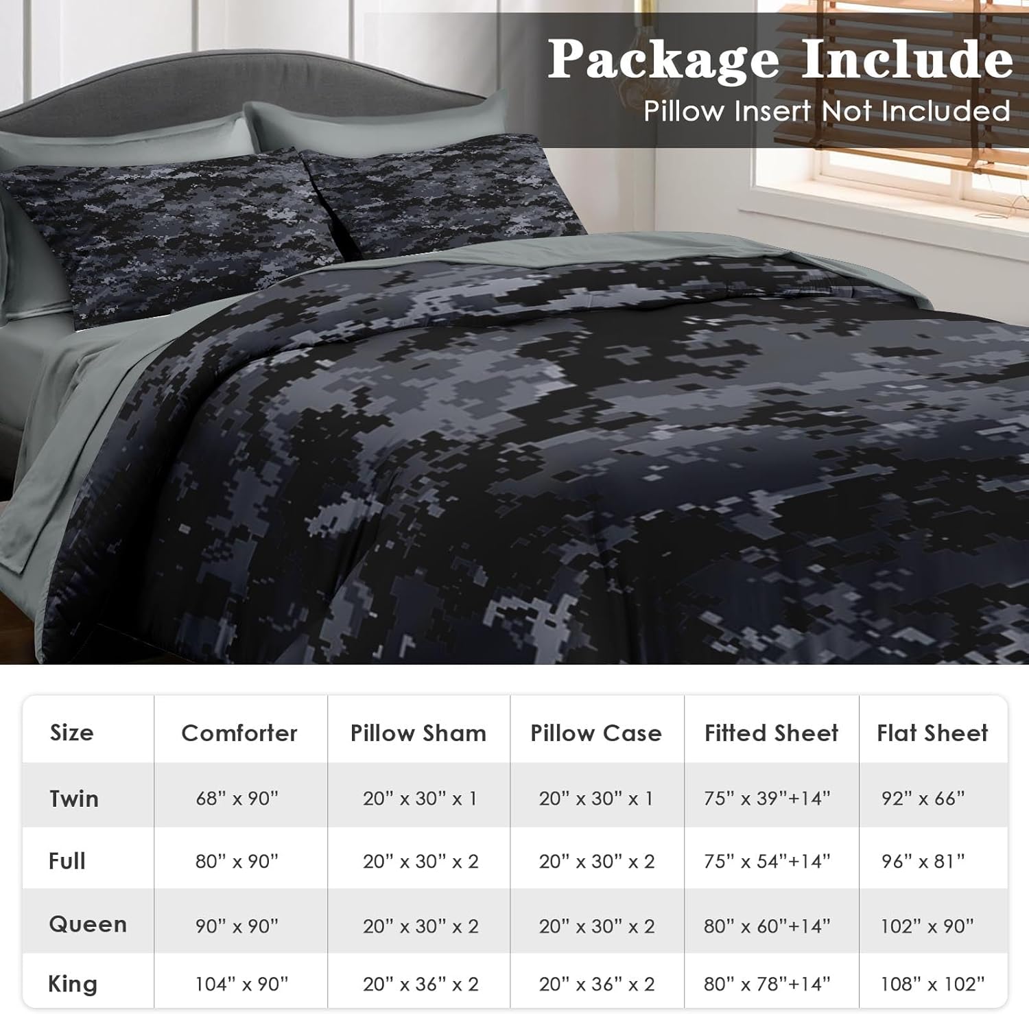 Pamnest Camouflage Comforter Set 7 Pcs Full Size 1