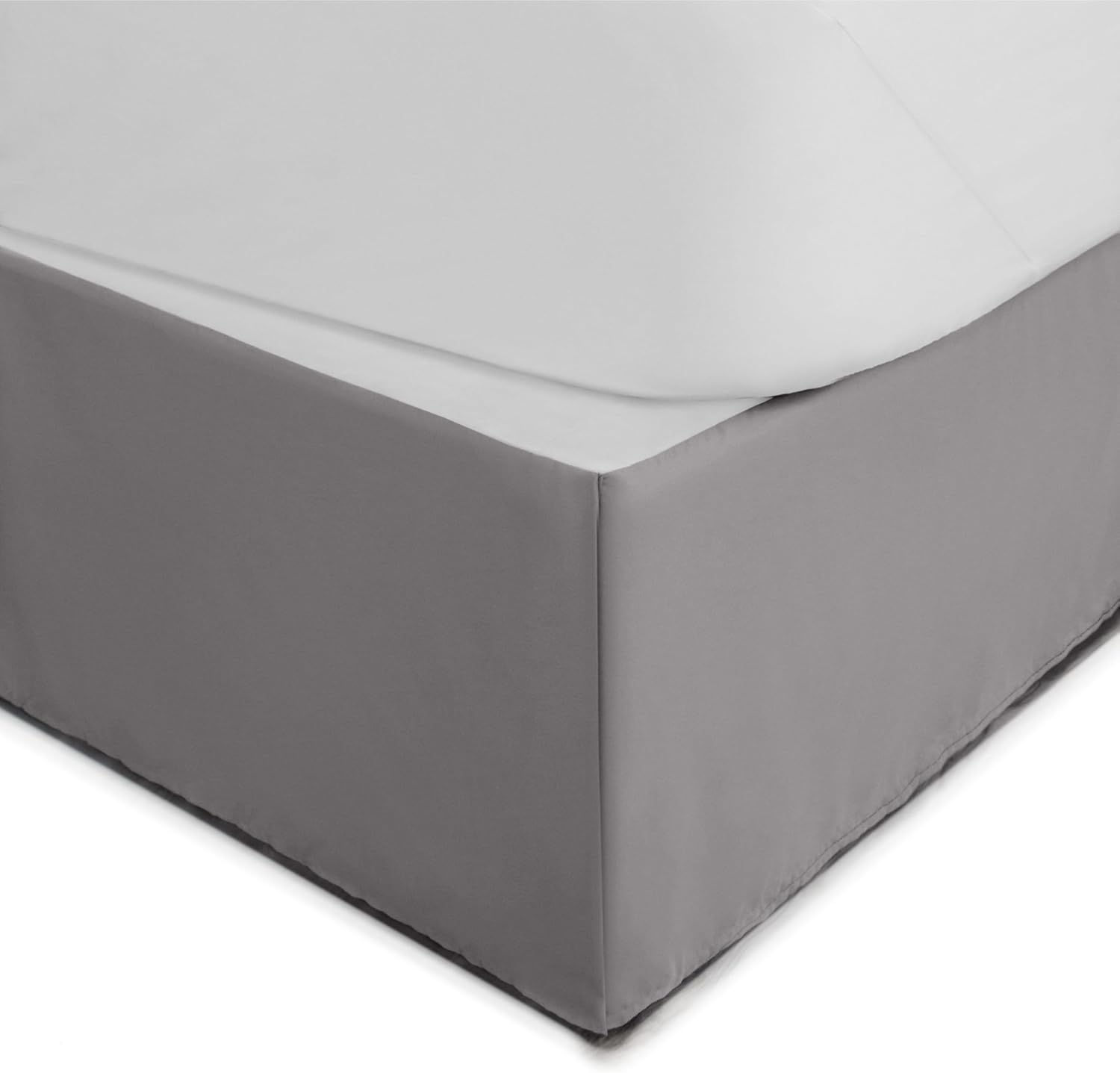 Martex Twin 21 Bed Skirt - Gray Microfiber Pleated Skirt 1