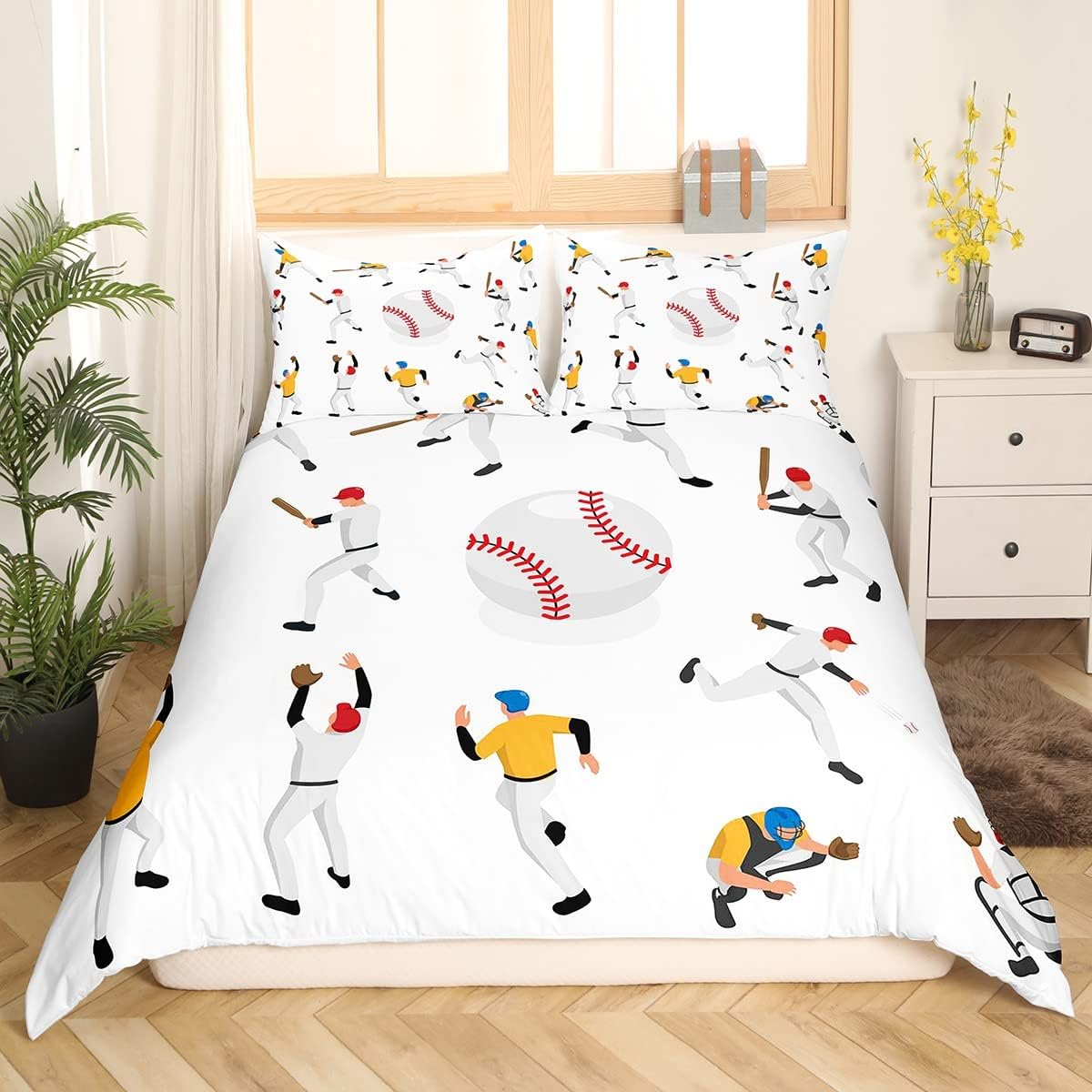 Erosebridal Baseball Duvet Cover Set Twin Size