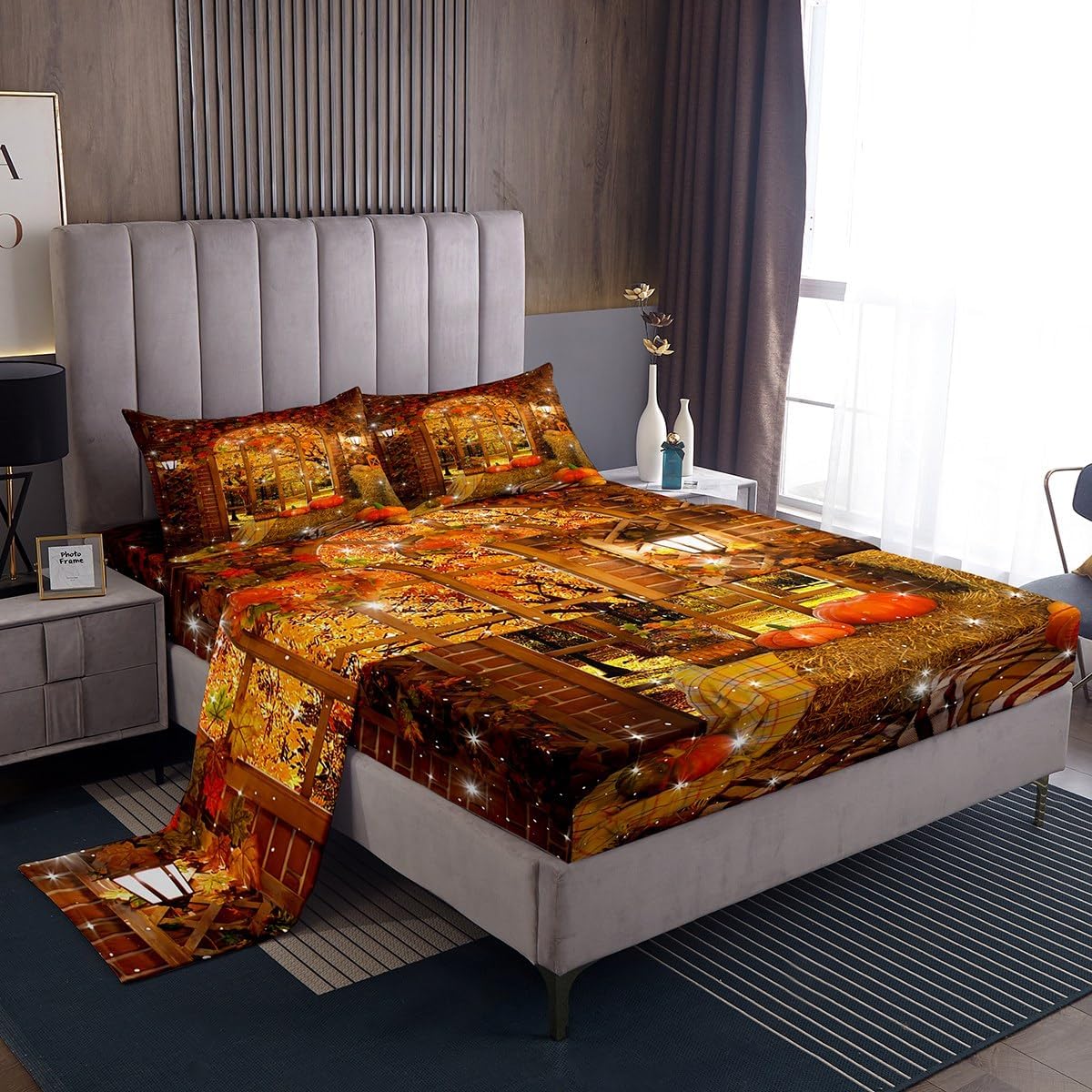Erosebridal Autumn Harvest King Sheet Set