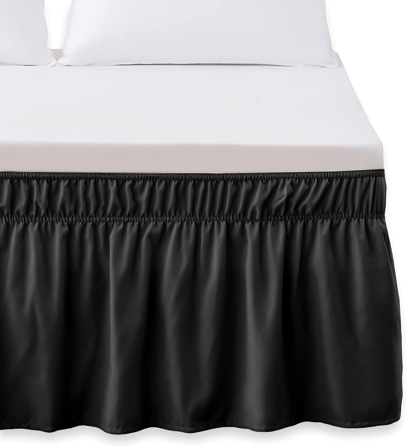 Elegant Comfort Ruffled Bed Skirt - 16 Inch Drop Black