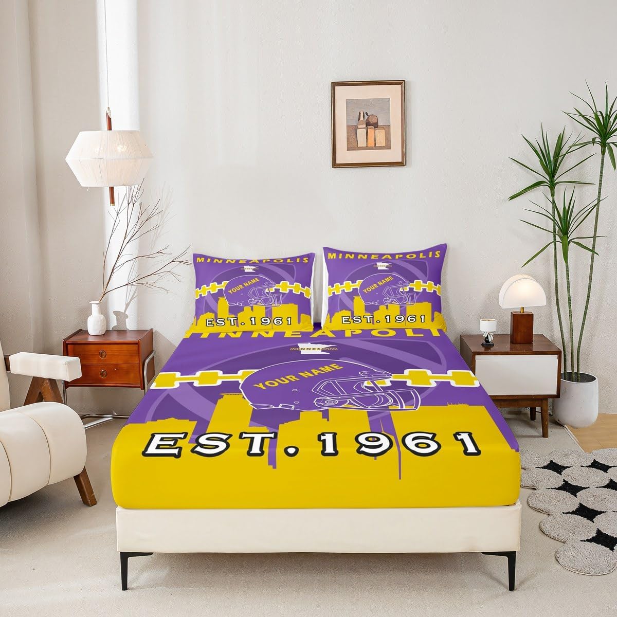 Erosebridal King Size Football Sheet Set with Pillowcases