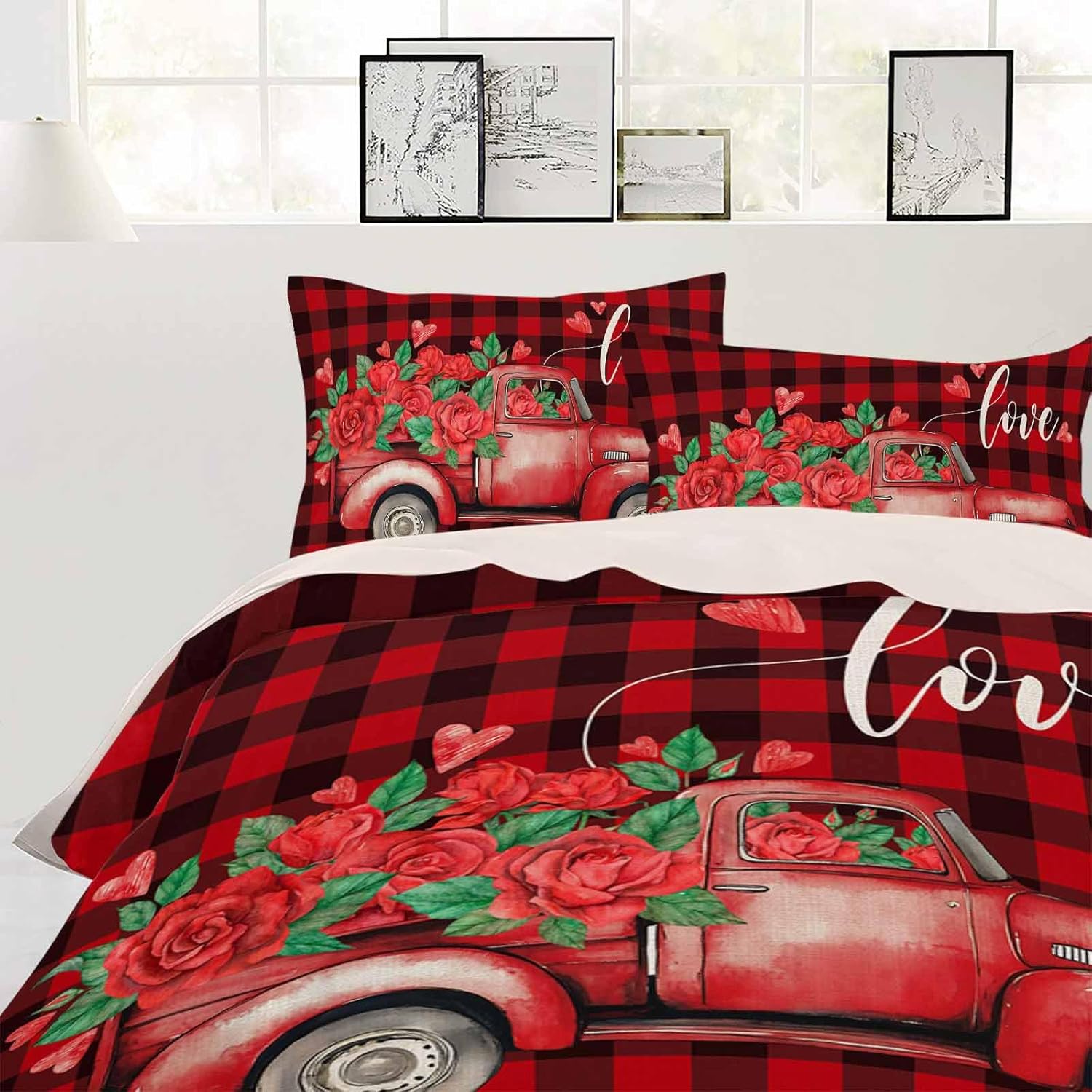 ZOE GARDEN Valentines Queen Duvet Set 3 Piece