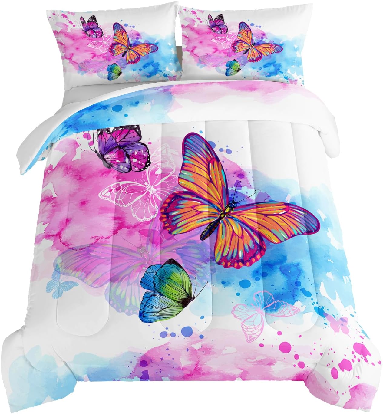 HOSIMA Butterfly Comforter Set Queen Size