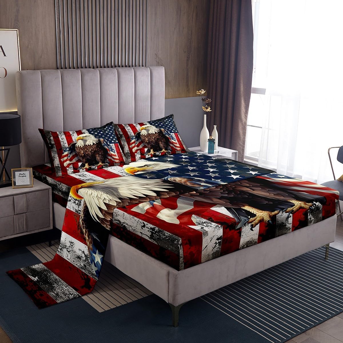 Feelyou Wild Animal Eagle King Flag Bedding Set for Kids