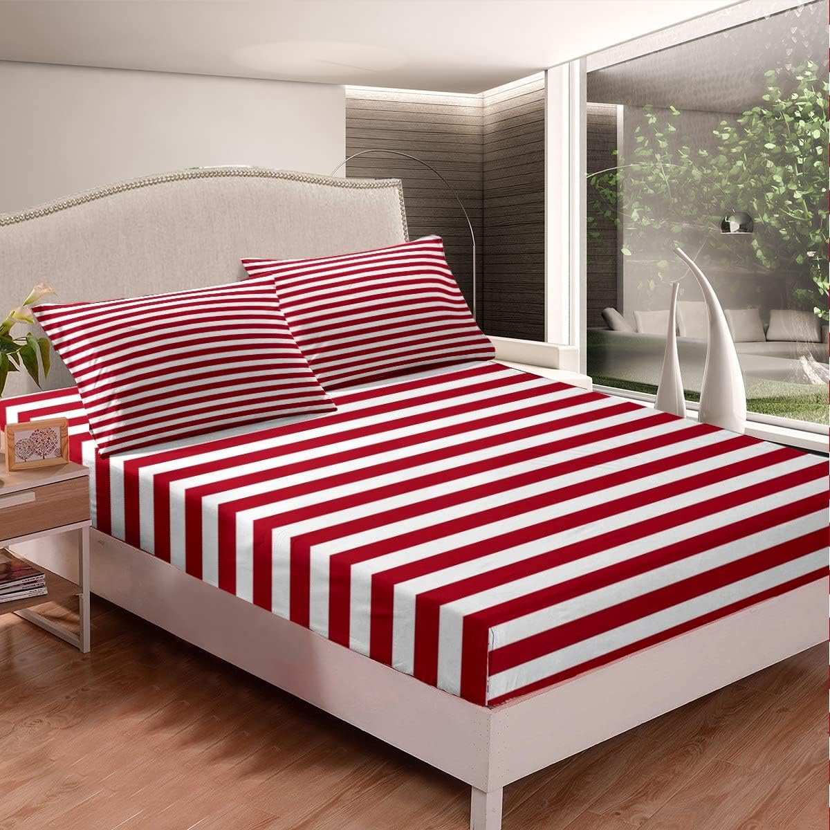 Erosebridal Girl Stripe Bed Sheet Set King Size