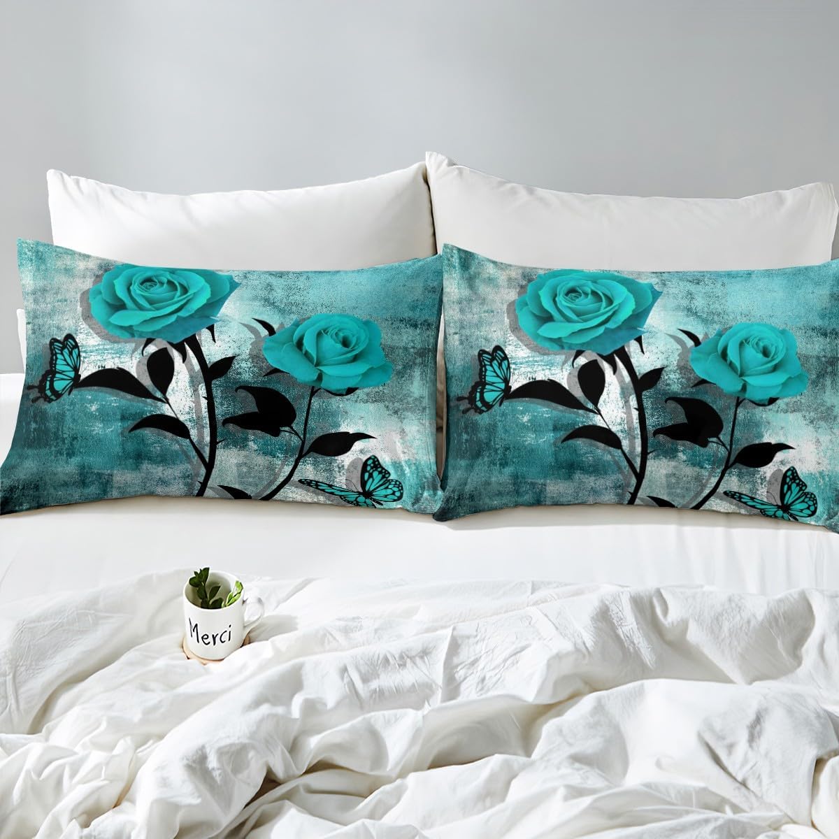 Teal Blue Ombre Sheet Set King Size