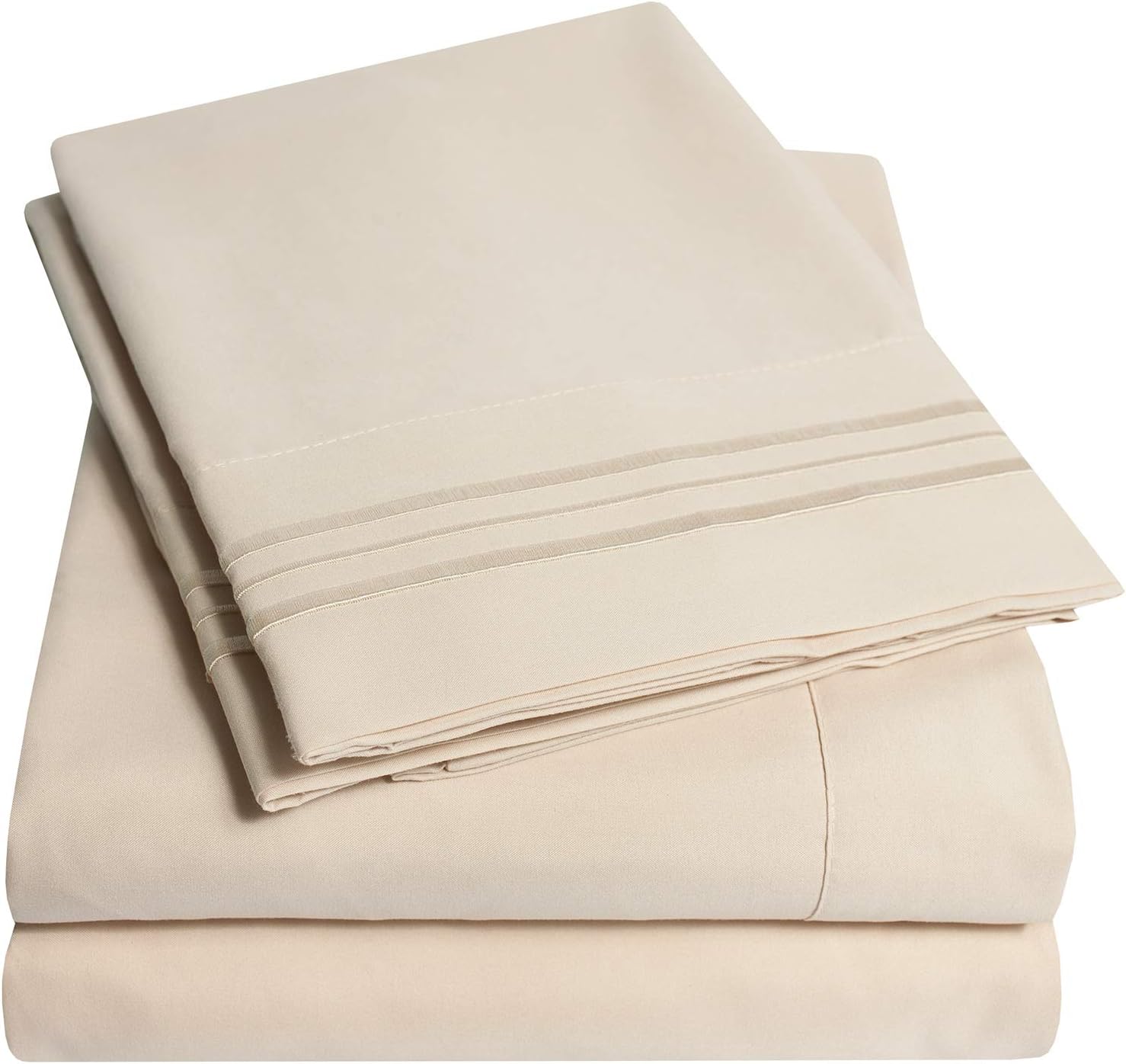 Sweet Home 1500 Supreme California King Sheet Set Beige Cream