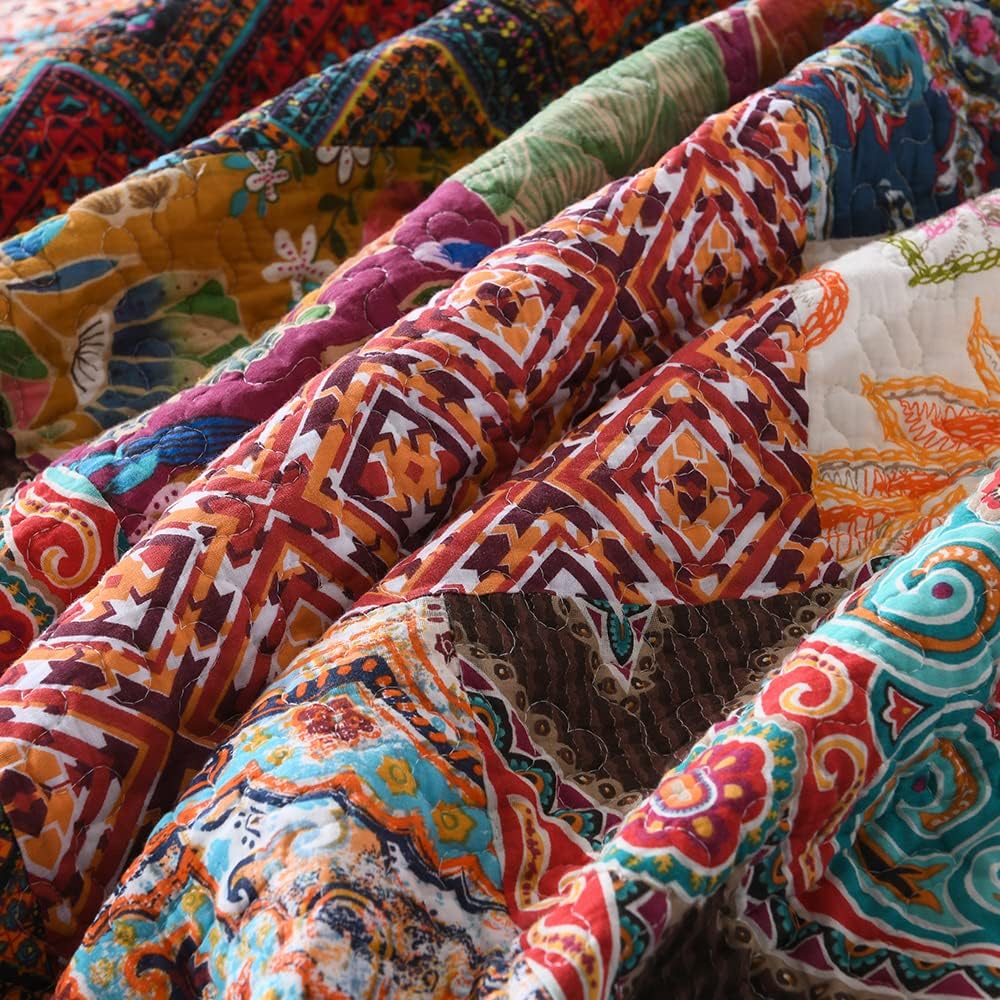 Autumn Dream Cotton Patchwork Quilt Set Queen Size