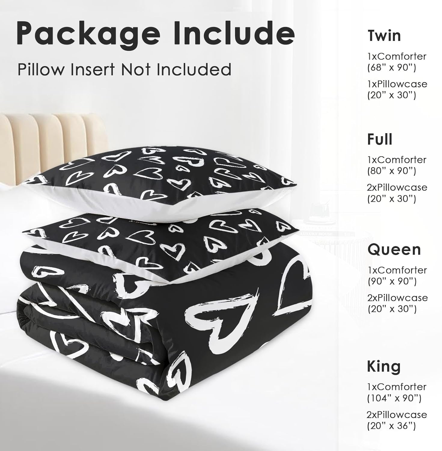 Pamnest Comforter Set King Size with 2 Pillowcases