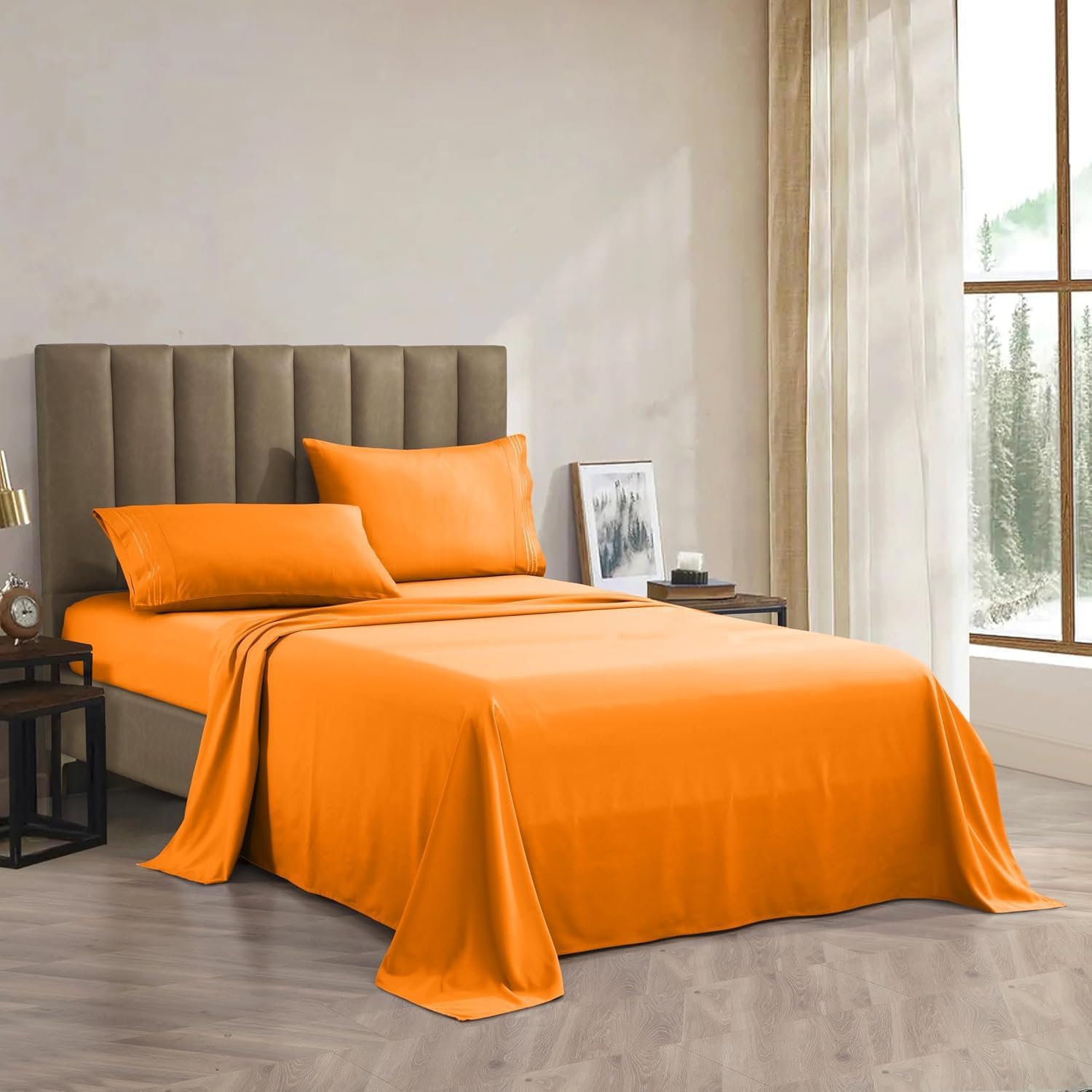 Premium 1800 Hotel Quality Wrinkle-Resistant 4-Piece Microfiber Sheet Set