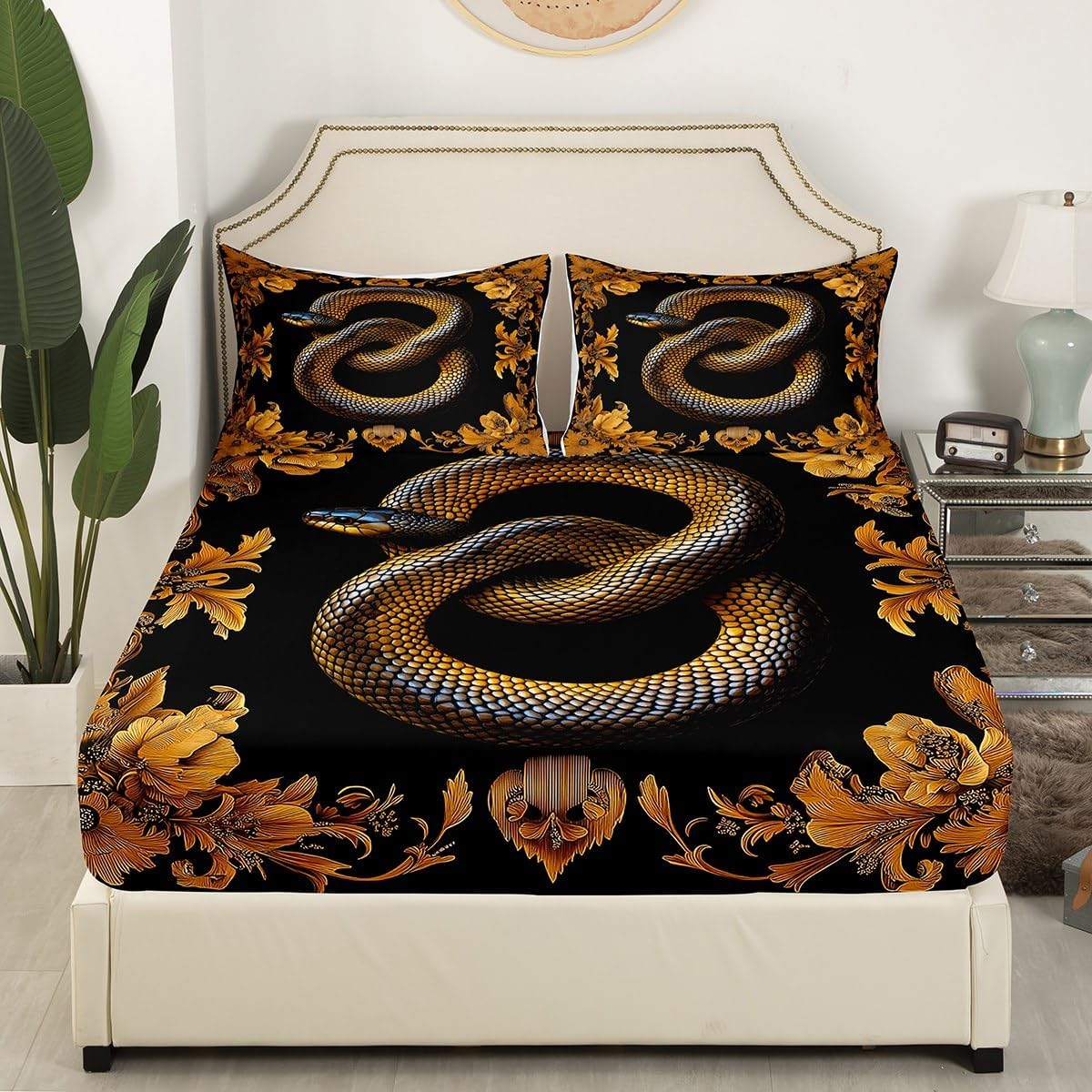 Manfei Snake Kids Full Size Sheet Set 4pcs