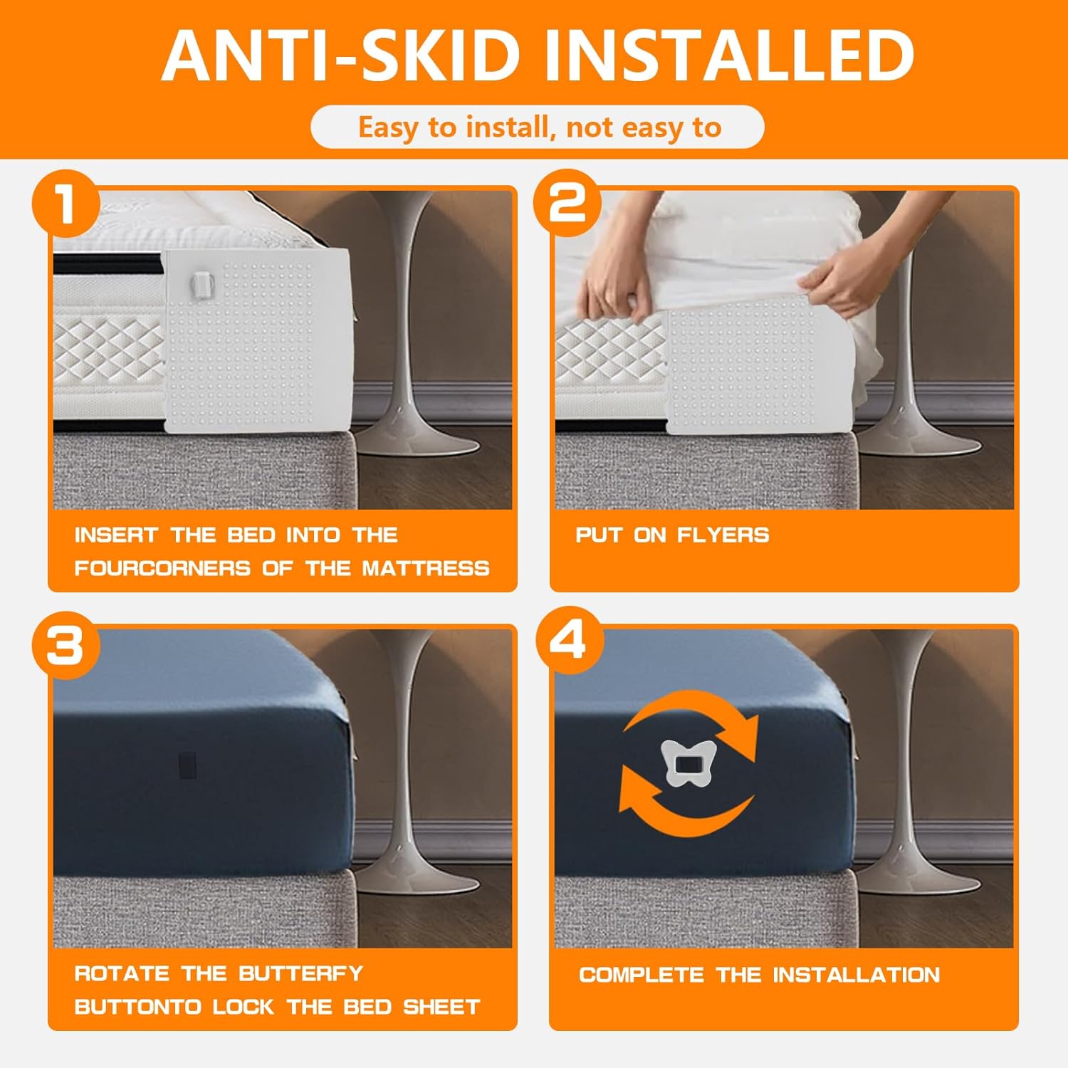 AOBOD Bed Sheet Holders with Lock Fits All Sizes