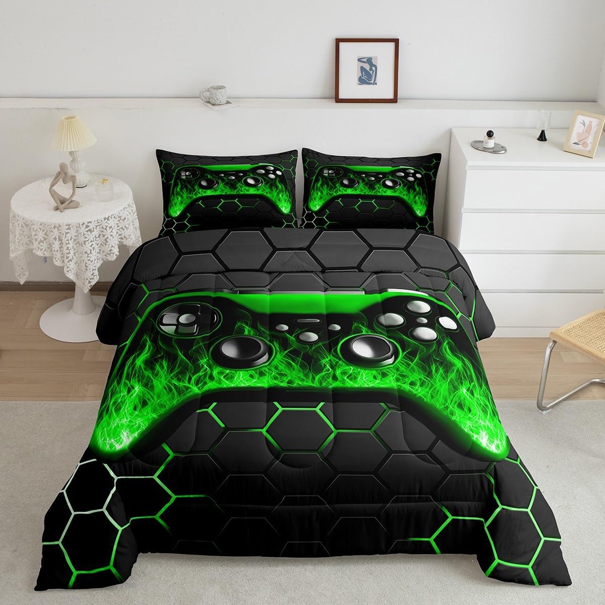 Erosebridal Boys Gamer Comforter Set Queen Size
