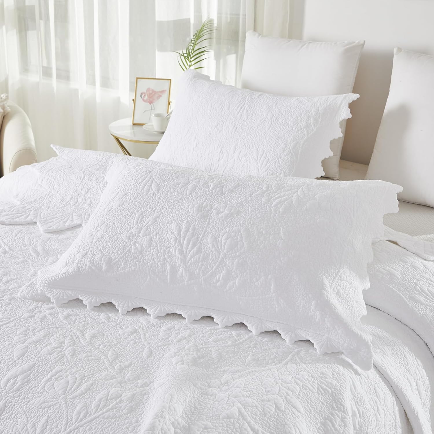 Brandream Luxury Matelasse Quilt Set 3-Piece King Size