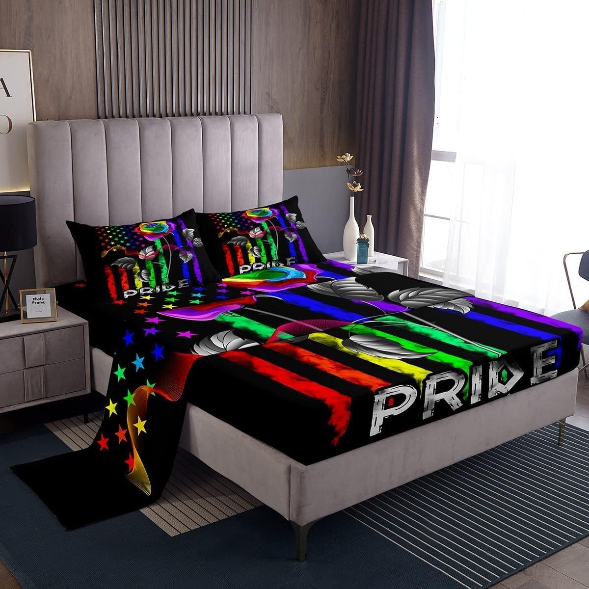 Erosebridal Gay Pride Sheet Set King Size