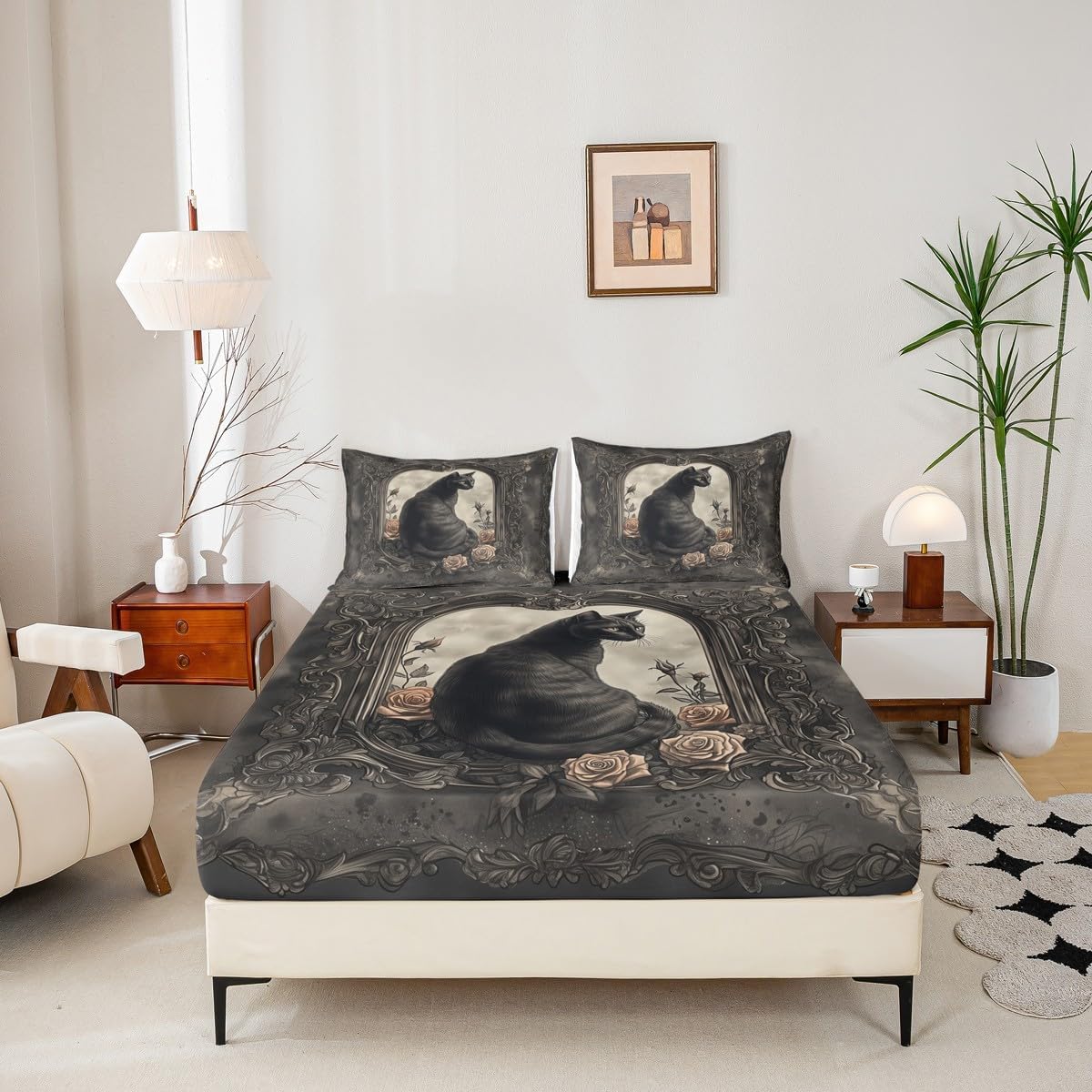 Manfei Black Cat Kids Sheet Twin Set