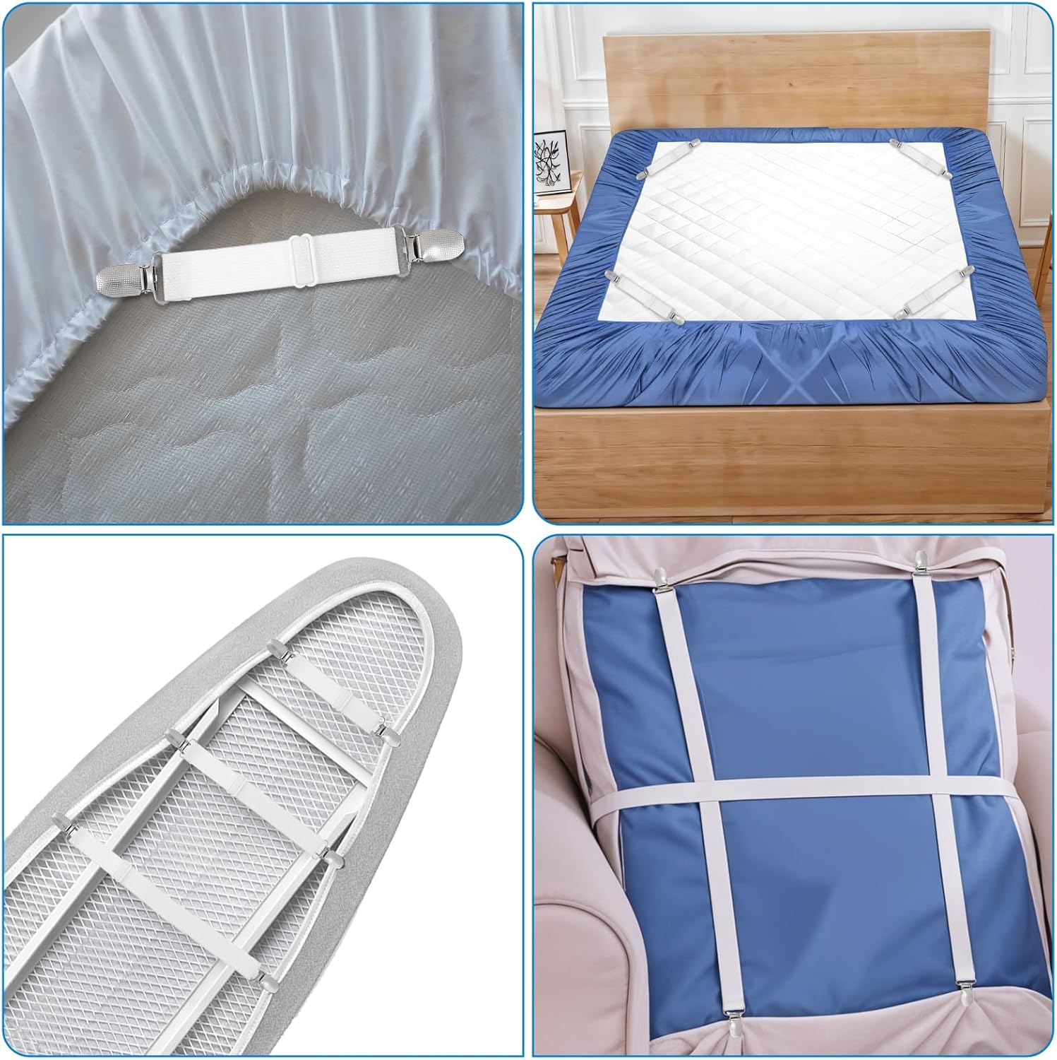 Giantree 4Pcs Ironing Board Fasteners with Adjustable Clips