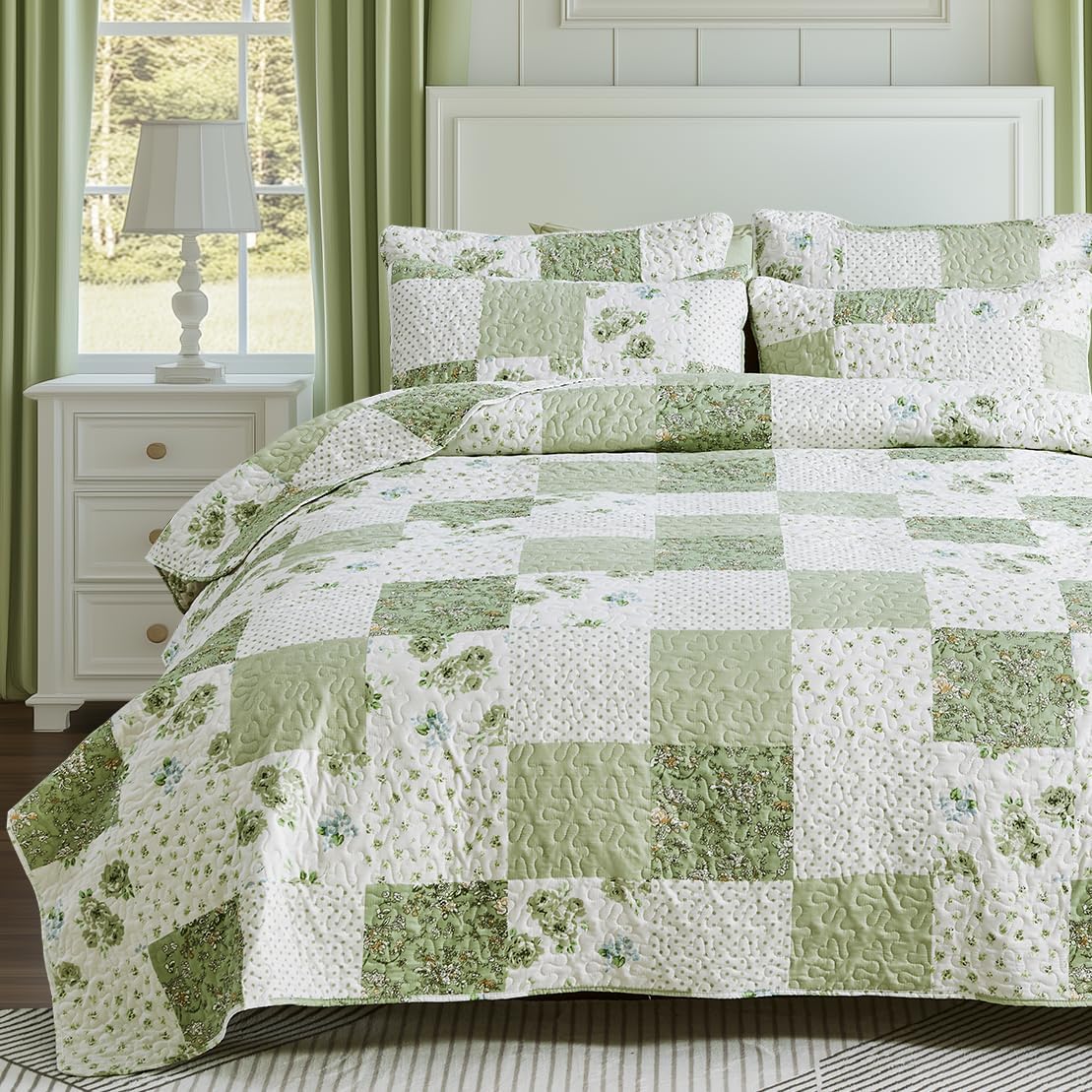 VIVILINEN Oversized King Size Reversible Quilt Set