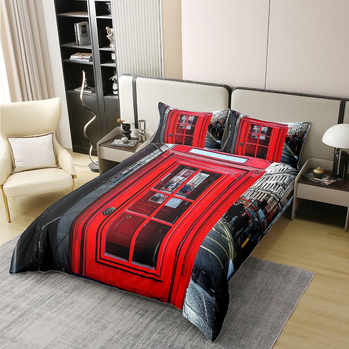 Feelyou London Themed Cotton Duvet Cover Set for Kids