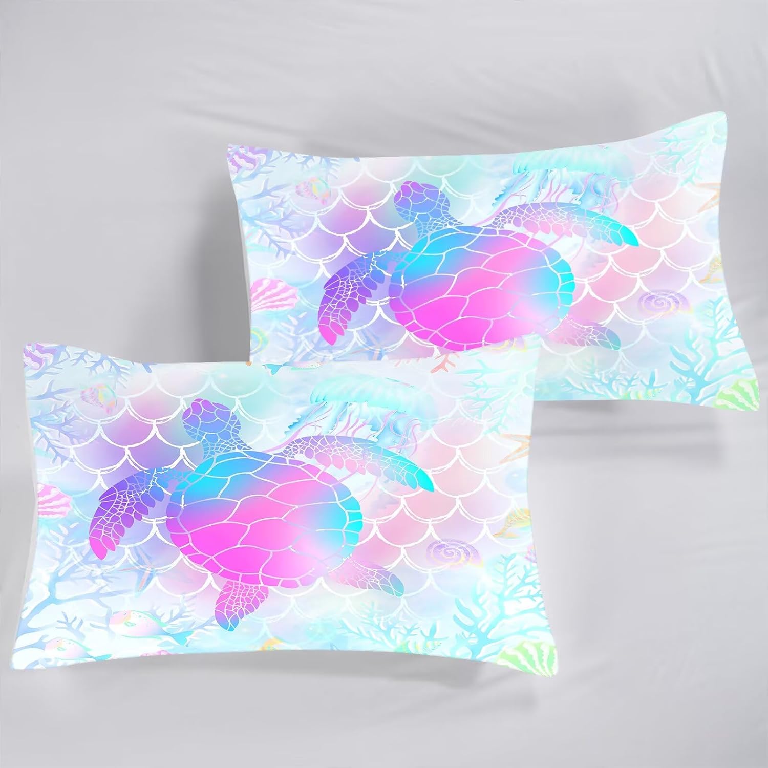 FUYEUN Mermaid Comforter Set for Girls Kids Teens and Women