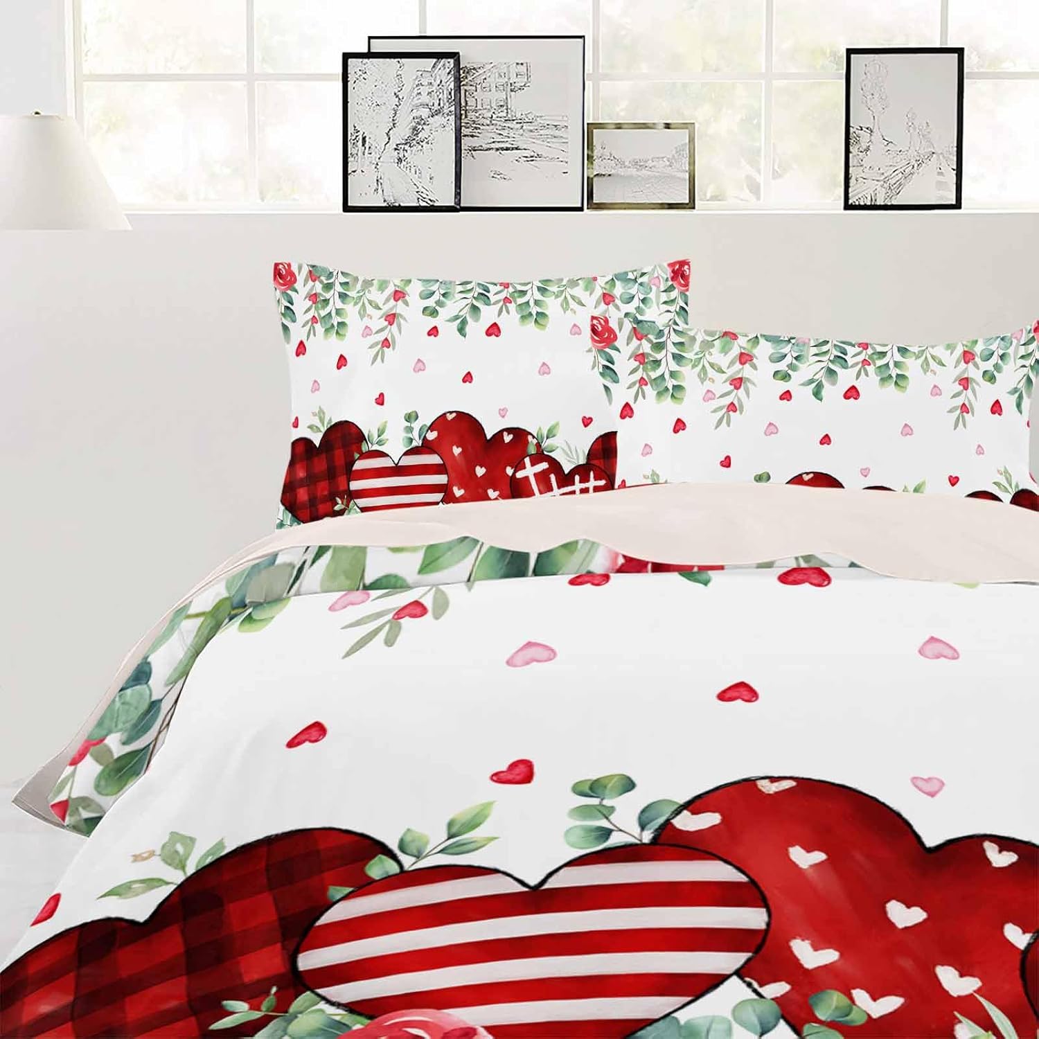 ZOE GARDEN Valentines Day Queen Duvet Cover Set 3PCS