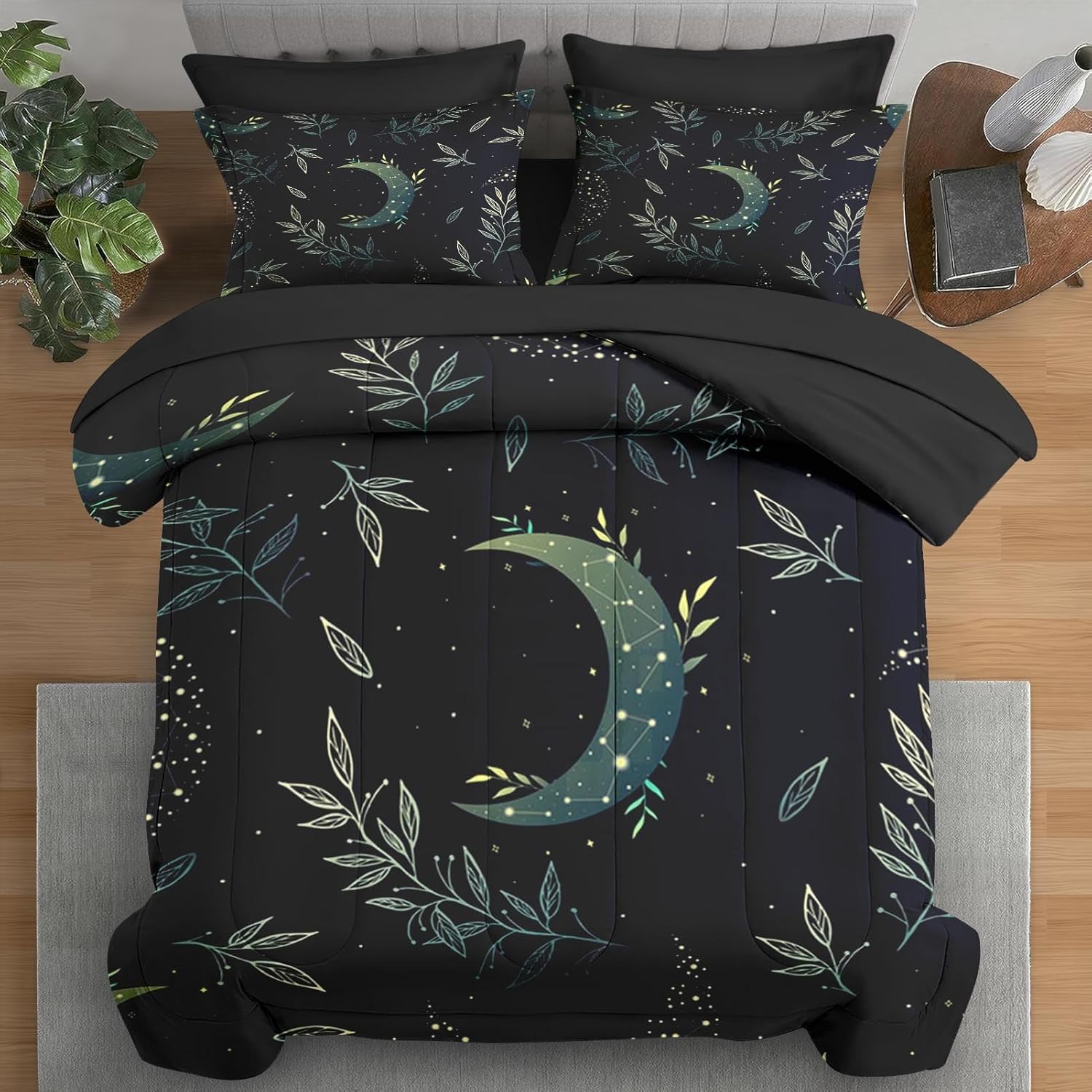 Pamnest 7 Pcs Green Boho Comforter Set